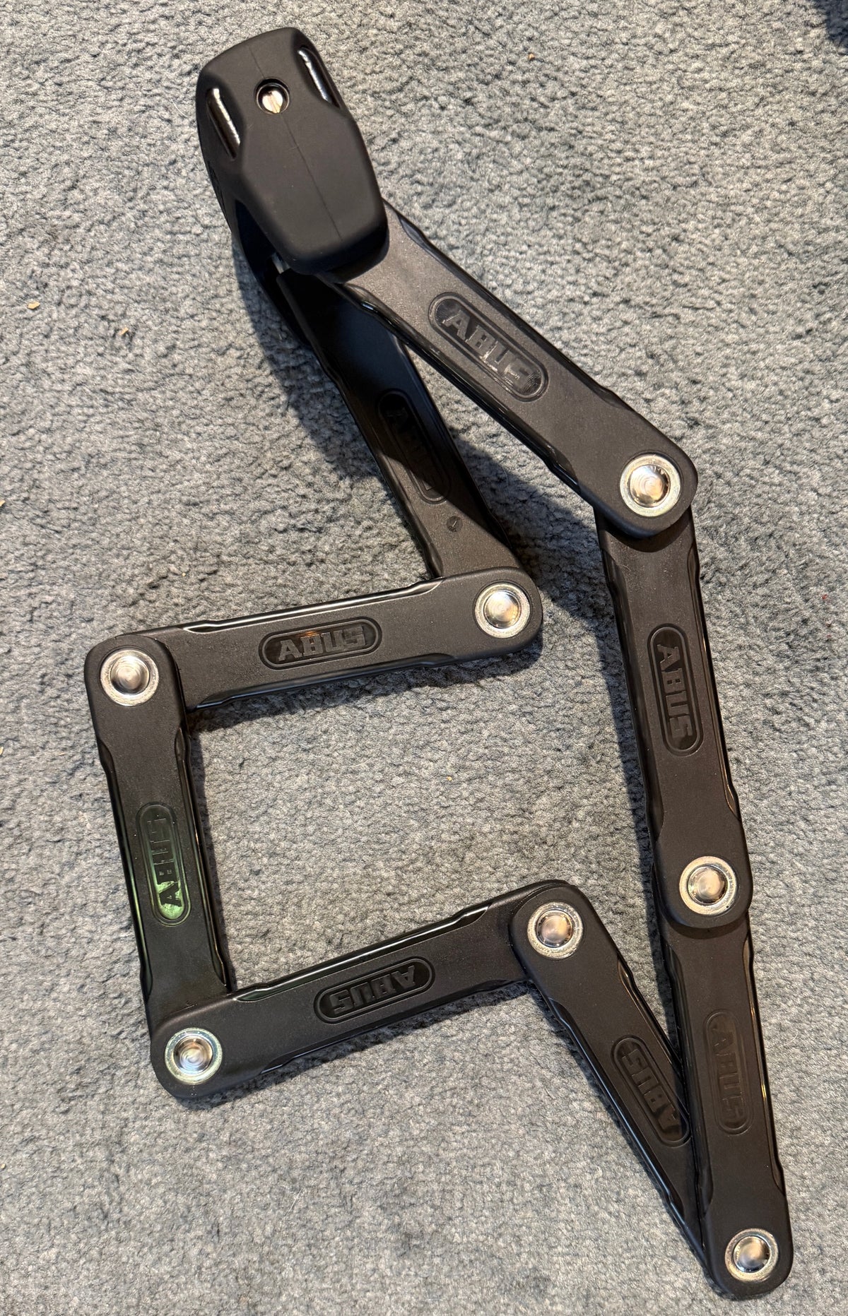 Abus Lock Set One Key STePS Battery Lock Core and Bordo X-Plus 6500 120cm Folding Lock